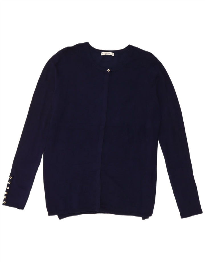 Zara Damen-Cardigan-Pullover UK 16 Large Marineblau
