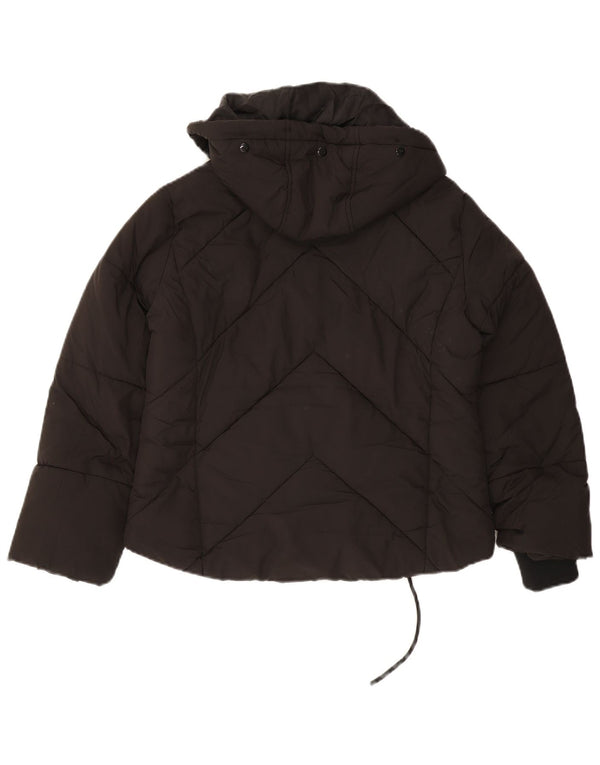 Topshop Womens Petite Hooded Oversized Wattierte Jacke UK 8 Small Schwarz