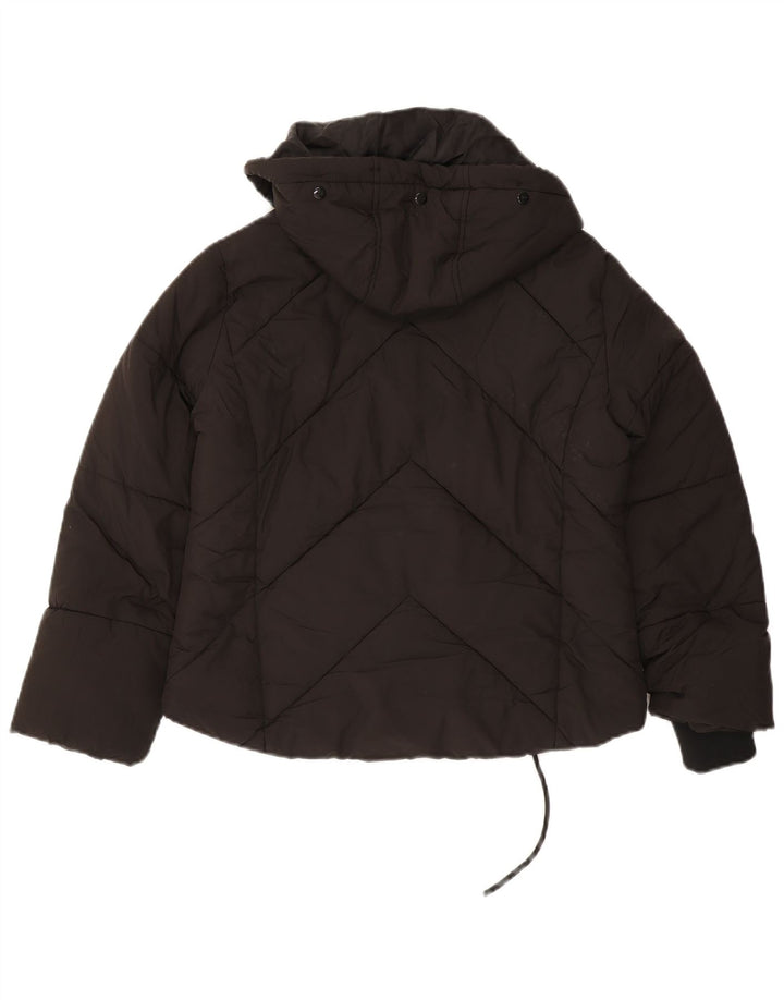 Topshop Womens Petite Hooded Oversized Wattierte Jacke UK 8 Small Schwarz