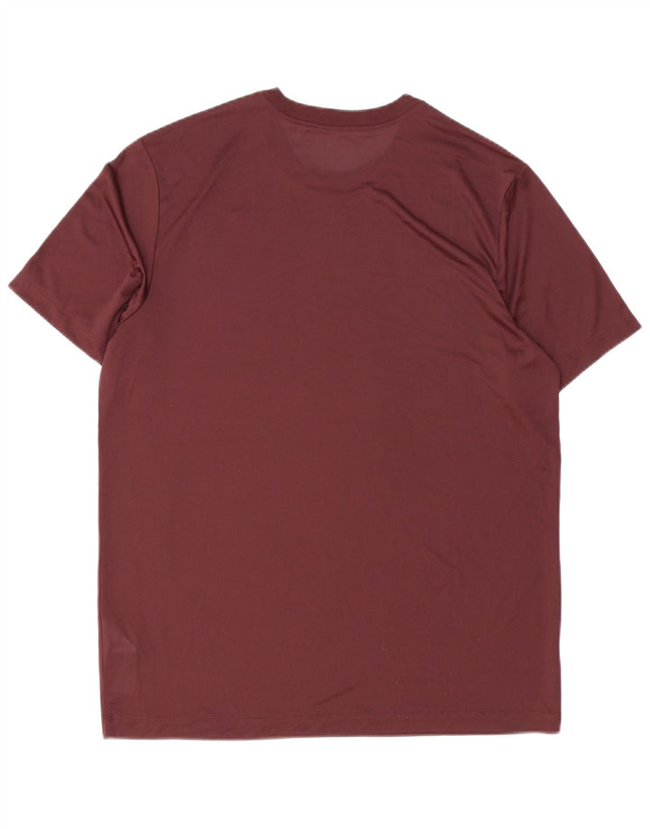Nike Herren Dri Fit T-Shirt Top Large Burgund Polyester