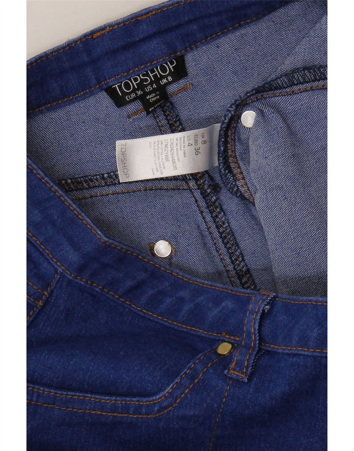 Topshop Damen Mini-Jeansrock UK 8 Small W26 Blau Polyester