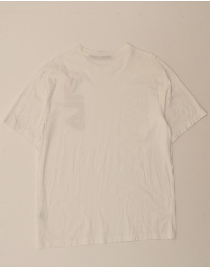FILA Mens Graphic T-Shirt Top Large White Cotton Vintage Fila and Second-Hand Fila from Messina Hembry 