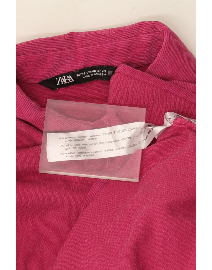 Übergroßes Flanellhemd von Zara für Damen, UK 6, XS, rosa, Polyester