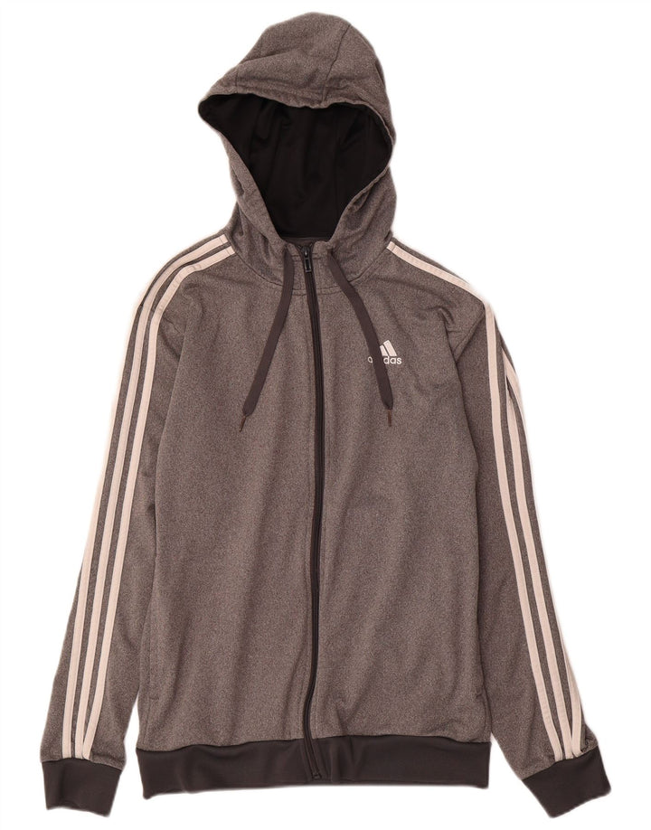 Adidas Herren Zip Hoodie Pullover UK 34/36 Small Grau Polyester