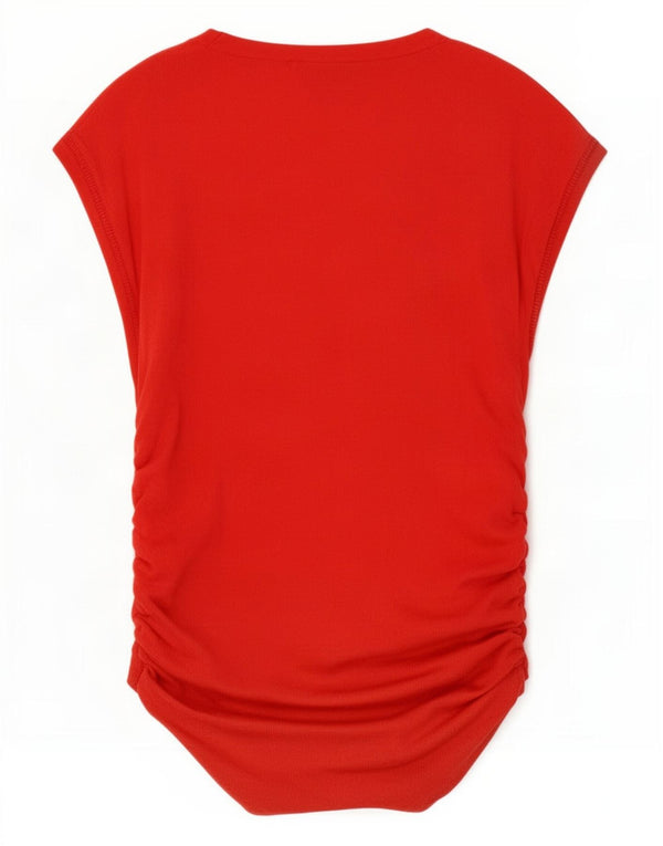 Zara Damen Bluse Top UK 10 Small Rot