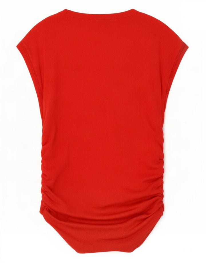 Zara Damen Bluse Top UK 10 Small Rot