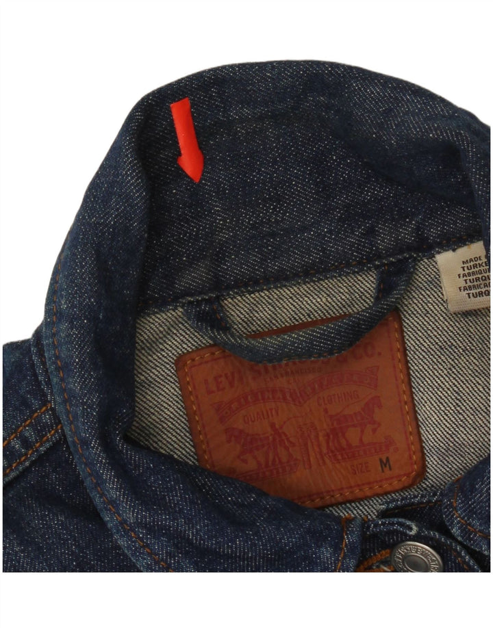 Levi's Damen Crop Denim Jacke UK 12 Mittelblau