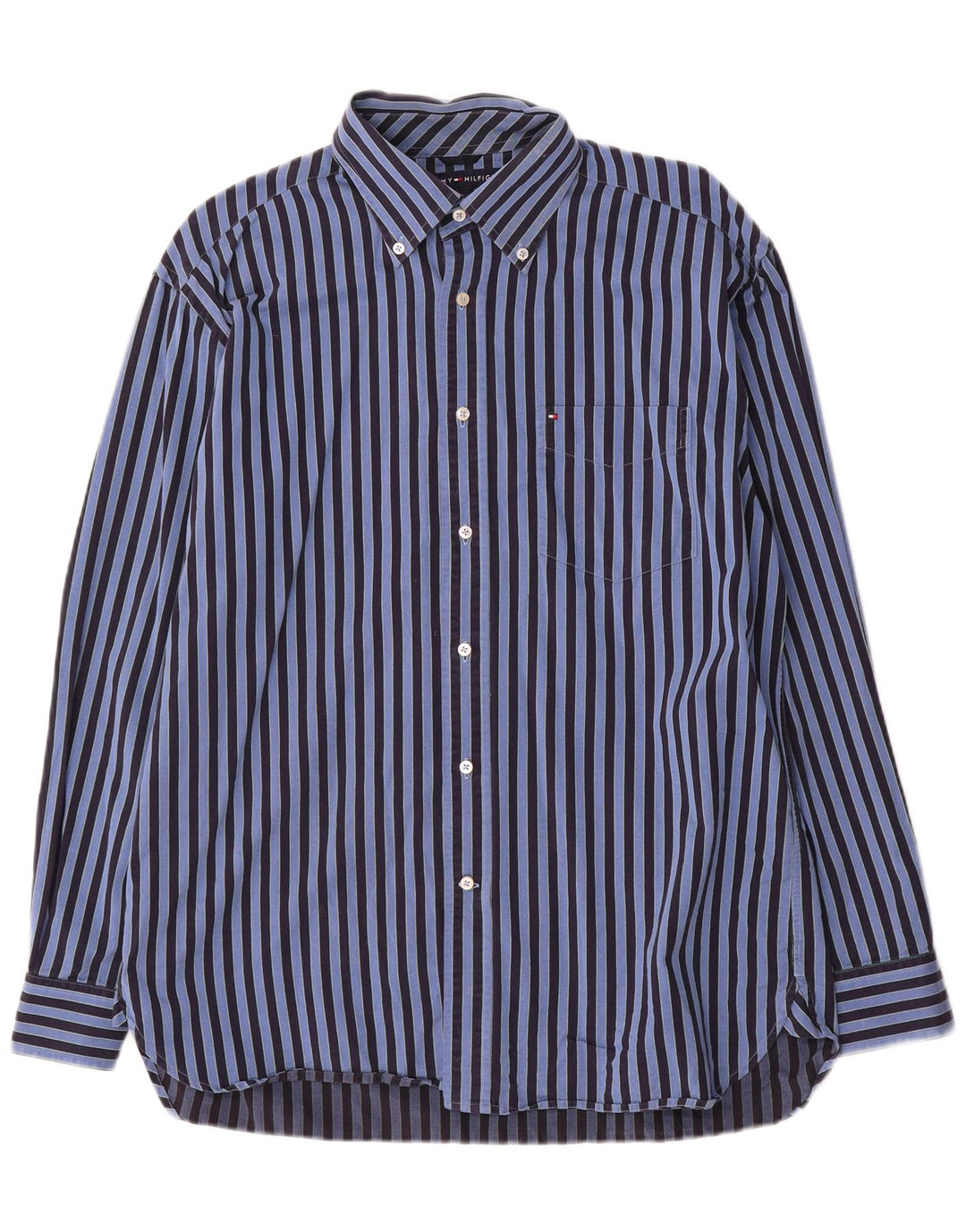 Tommy Hilfiger Herrenhemd Mittelblau gestreift