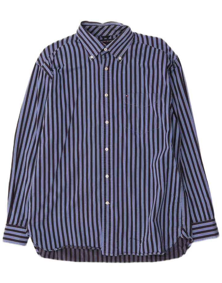 Tommy Hilfiger Herrenhemd Mittelblau gestreift