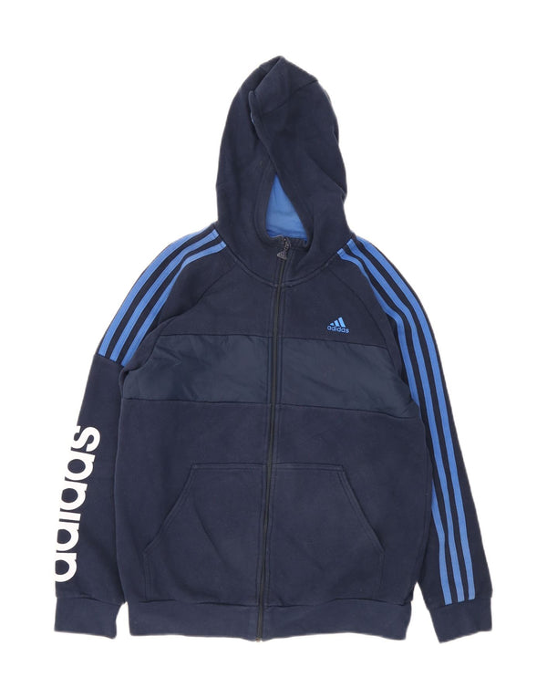 Adidas Jungen Kapuzenpullover mit grafischem Reißverschluss, 14–15 Jahre, Marineblau, Farbblock