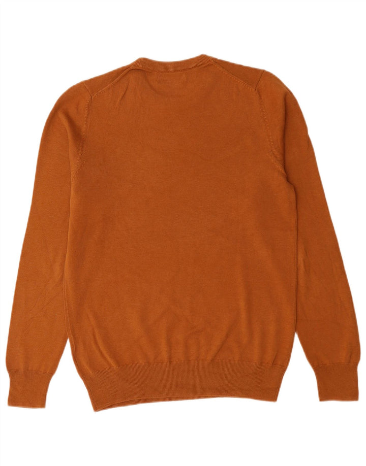 Marks & Spencer Herren-Pullover mit Rundhalsausschnitt, Größe S, braune Baumwolle