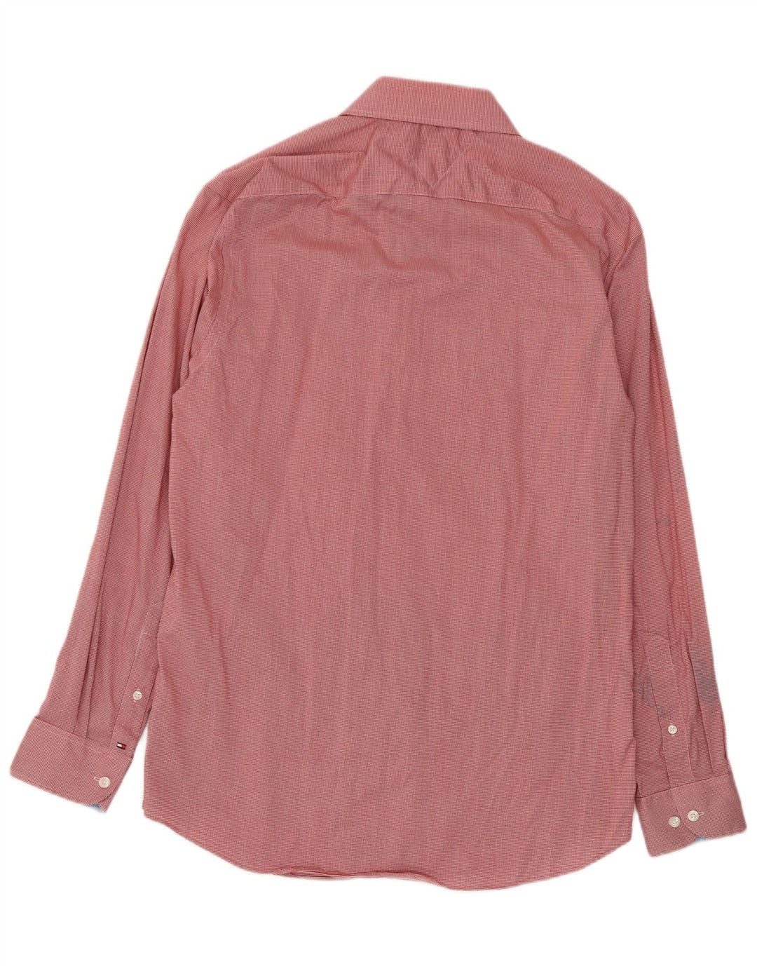 Tommy Hilfiger Herren Flex Slim Fit Hemd Größe 16 Großes rotes Hahnentrittmuster