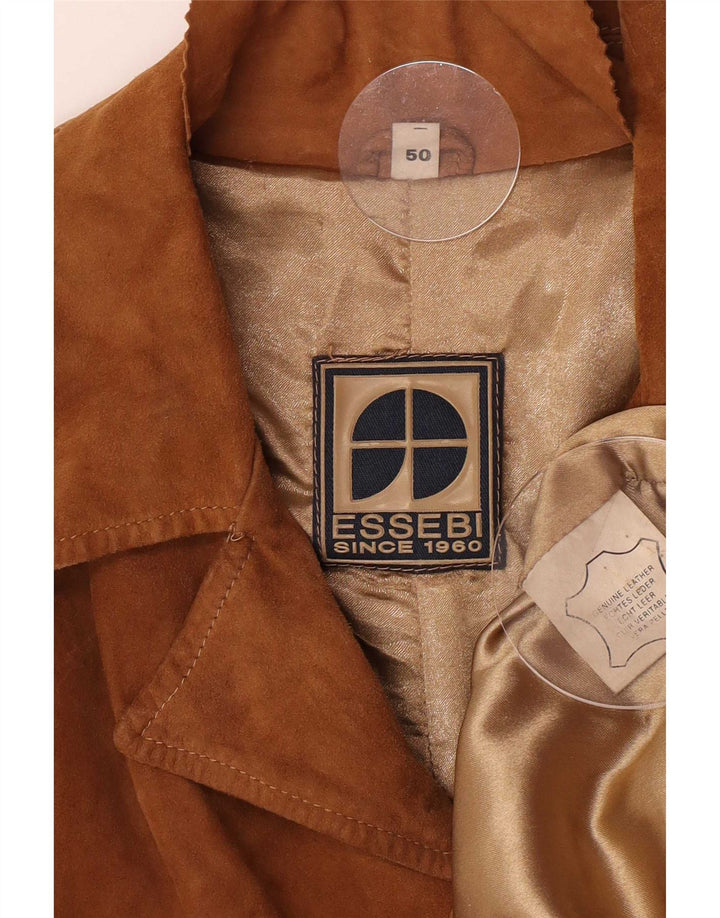 Essebi Herren Wildlederjacke IT 50 Großes braunes Leder