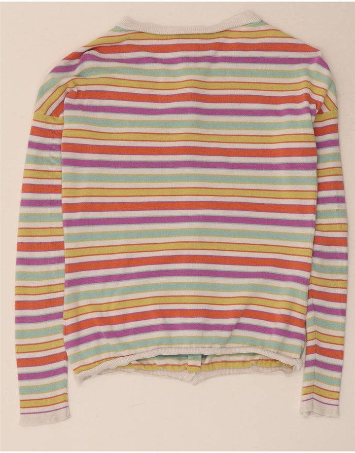 Lacoste Damen Crop Cardigan Pullover Größe 36 Klein Mehrfarbig gestreift