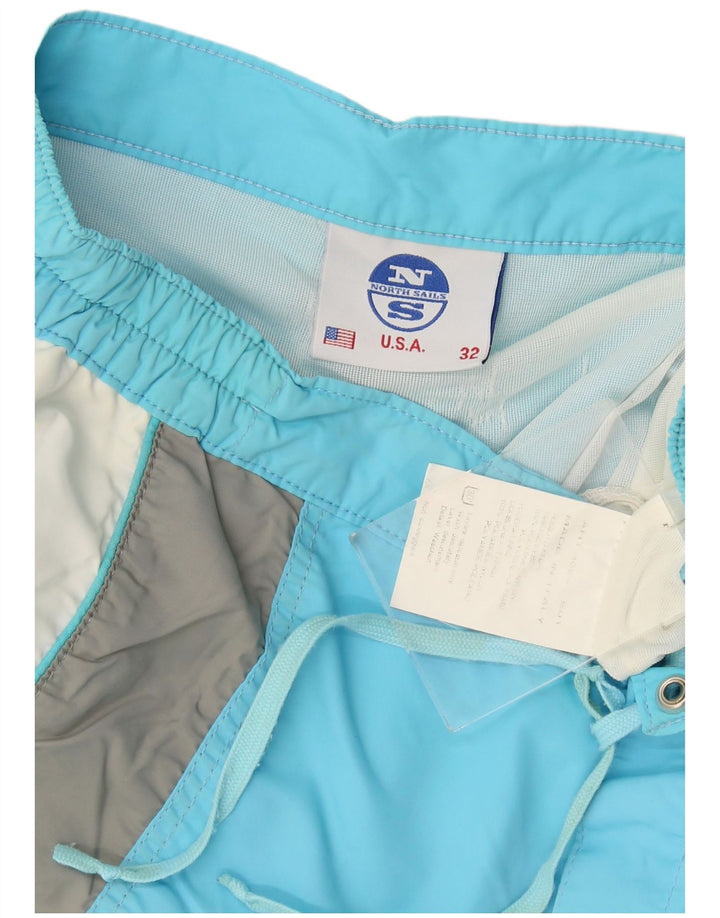 North Sails Herren-Badeshorts aus mittelblauem Colourblock-Polyamid