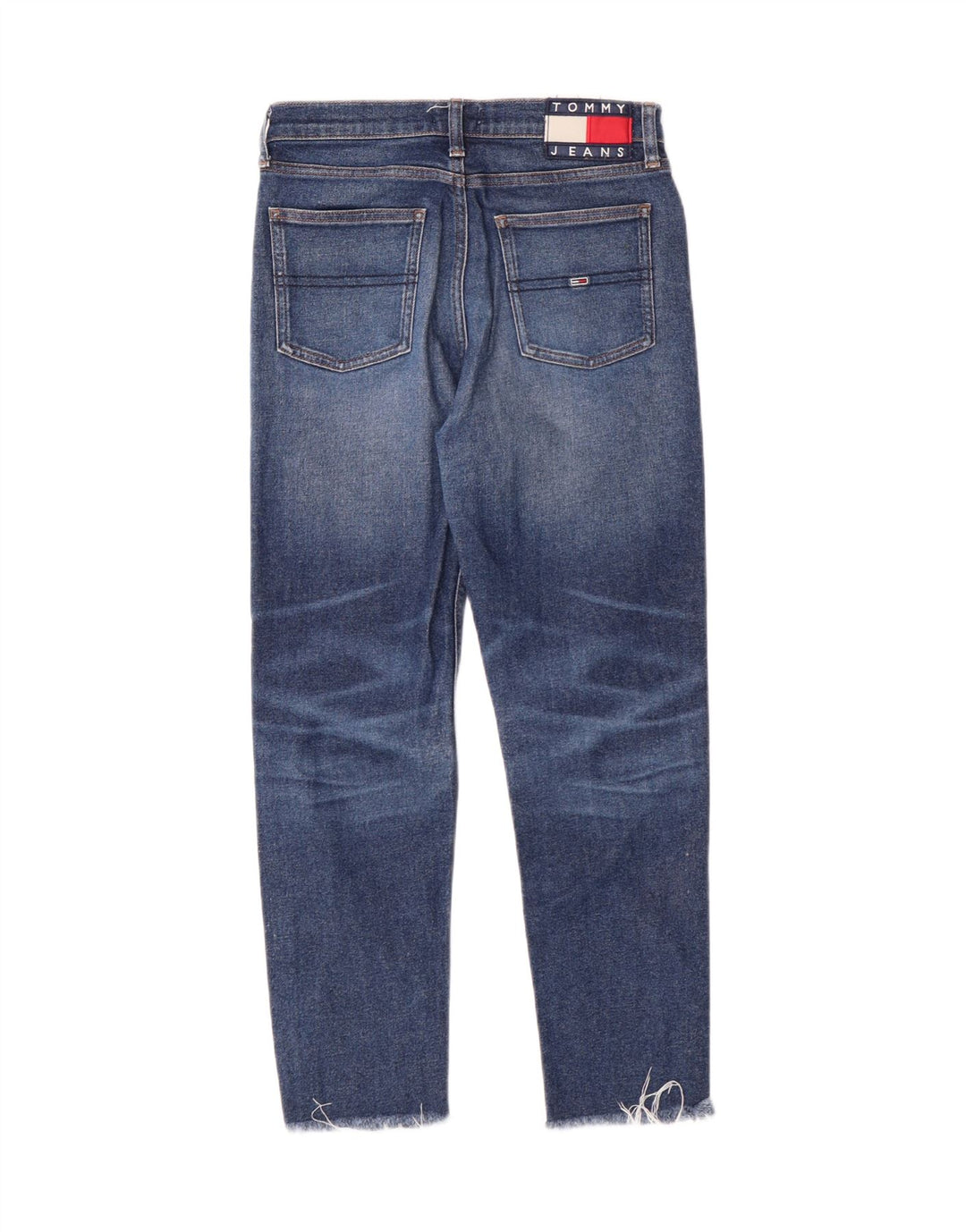 Tommy Hilfiger Damen-Jeans mit hohem Bund, kurz geschnitten, W25, L30, blau, Baumwolle, klassisch