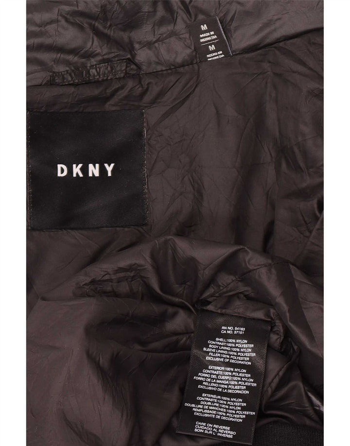 Dkny Herren Grafik-gepolsterte Jacke UK 38 Mittelschwarzes Colourblock-Nylon