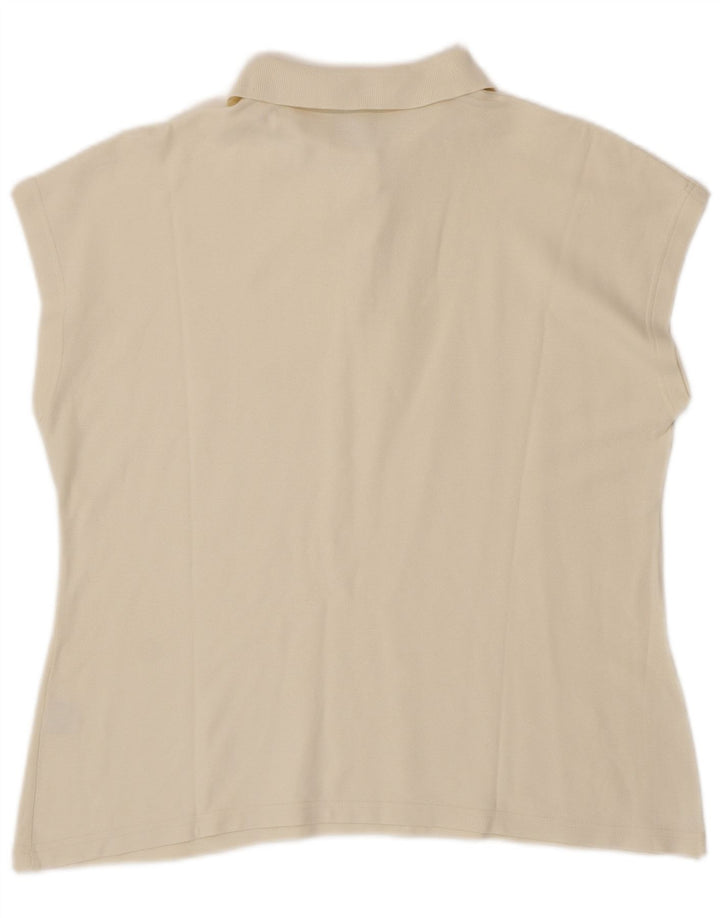 FILA Damen ärmelloses Poloshirt IT 54 2XL aus weißer Baumwolle