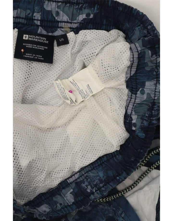 Mountain Warehouse Herren-Badeshorts, großes, blaues Camouflage-Polyester