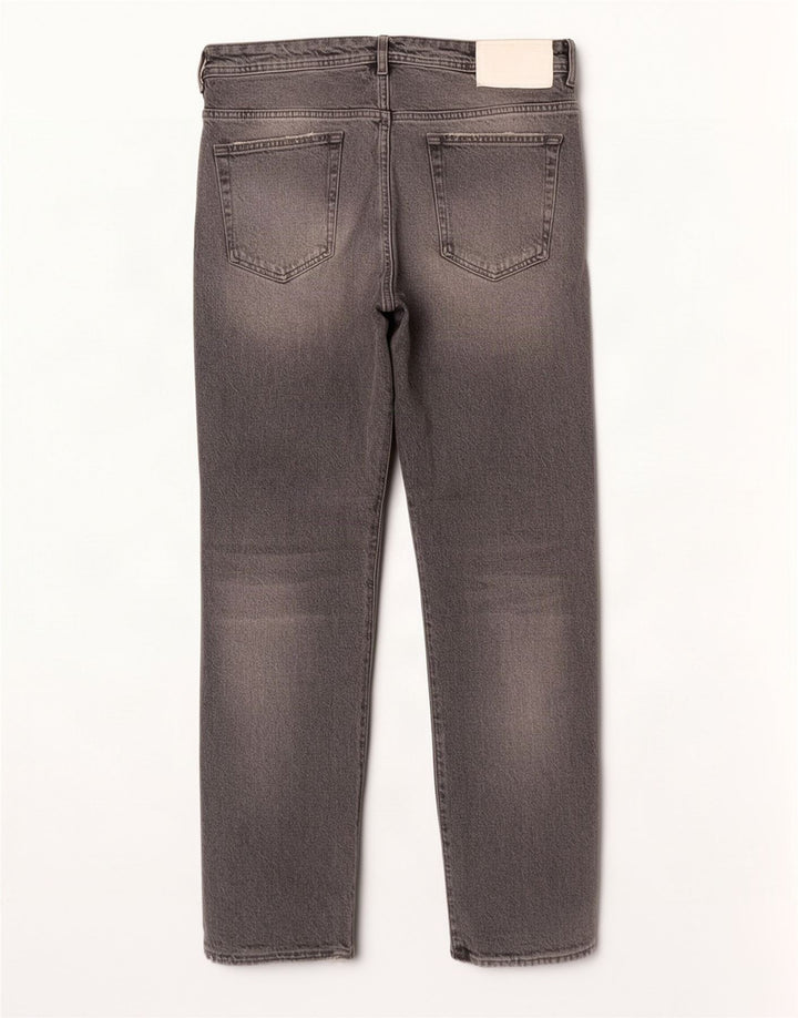 Zara Herren Distressed Straight Jeans EU 44 Large W34 L29 Graue Baumwolle