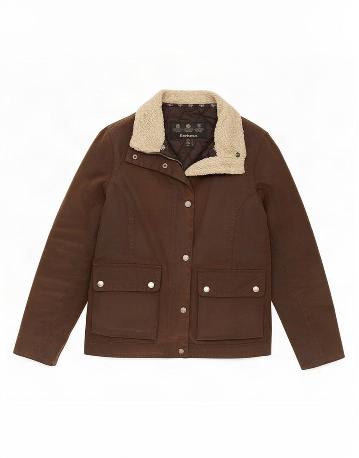 Barbour Damenjacke aus gewachster Baumwolle, Gr. 8, Braun