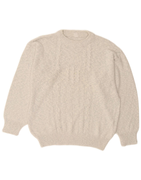Vintage Damen Pullover mit Rundhalsausschnitt UK 18 XL Grau