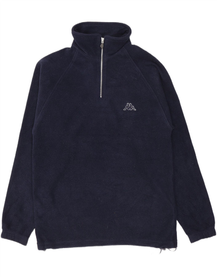 Kappa Herren-Fleecepullover mit Reißverschluss, Größe S, Marineblau