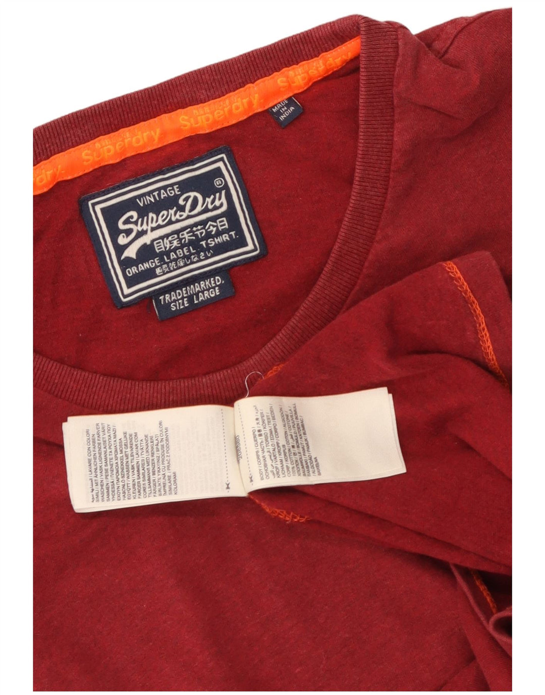 Superdry Herren T-Shirt Top Large Rot Baumwolle
