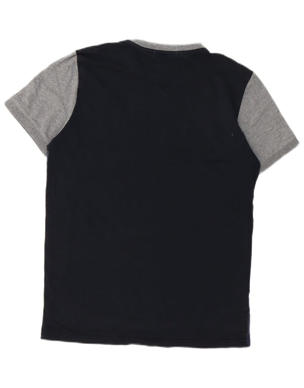 Fred Perry Herren-T-Shirt-Oberteil, klein, marineblau, Colourblock-Baumwolle