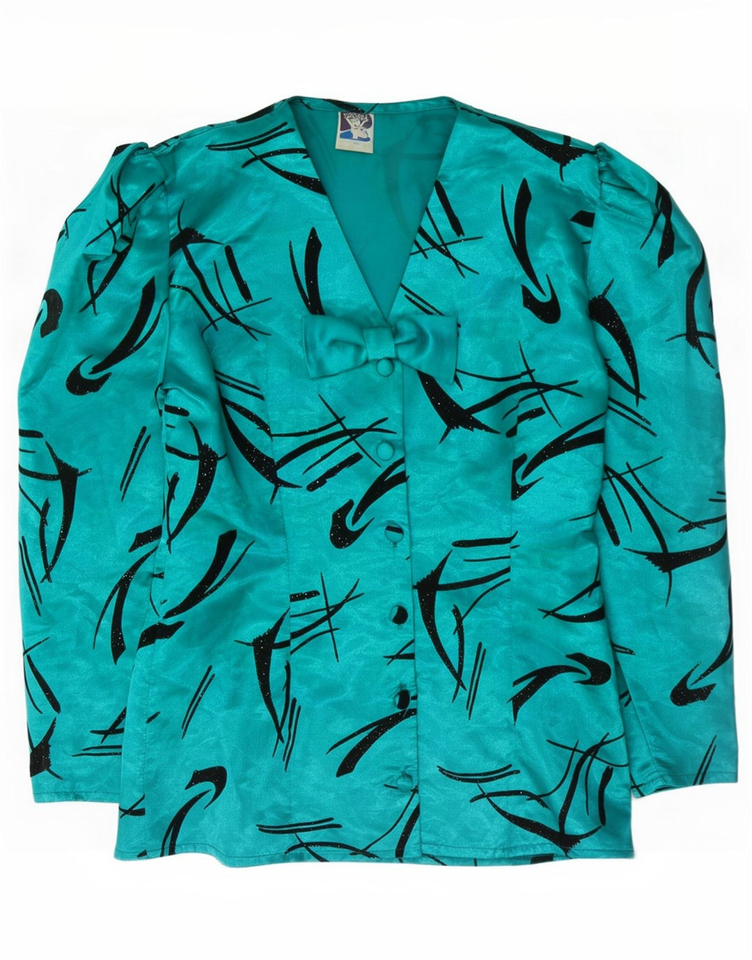 Yessica Damen-Hemdbluse mit abstraktem Muster, UK 12, Mittelgrün, Polyester