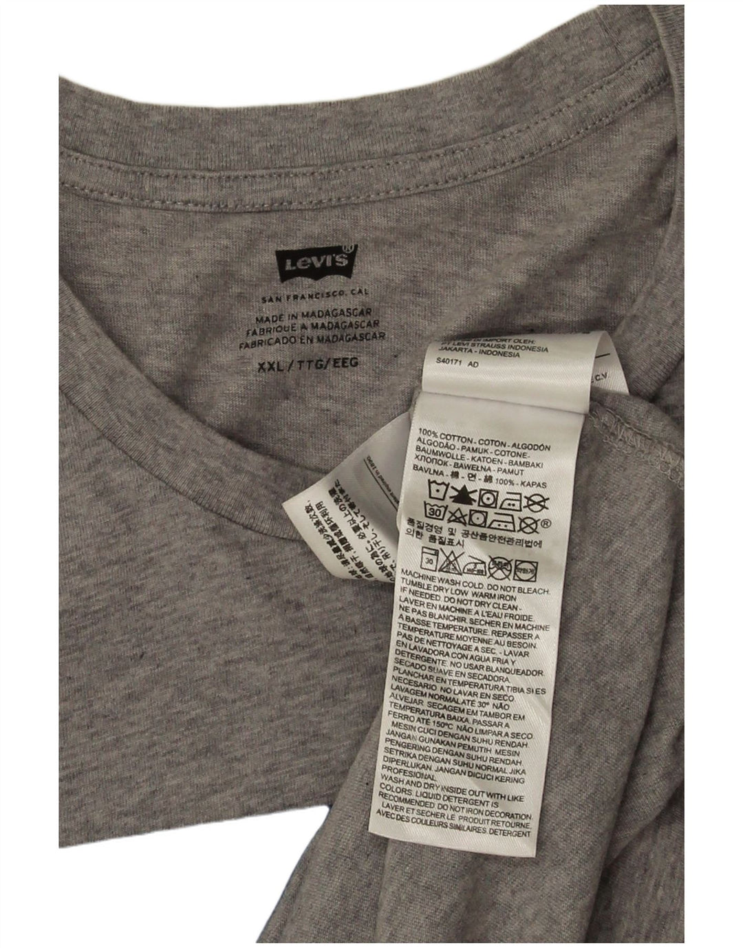 Levi's Herren-T-Shirt mit Grafik, 2XL, graue Baumwolle