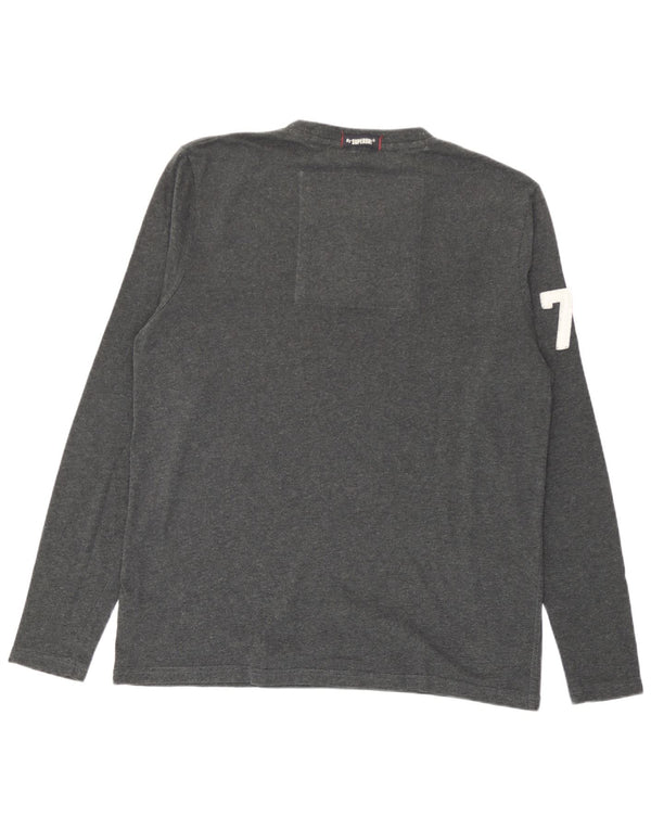 Superdry Herren Graphic Top Langarm 2XL Grau Baumwolle