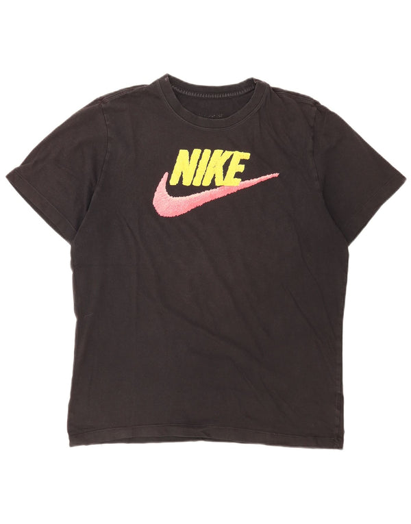 Nike Damen Graphic T-Shirt Top UK 14 Large Schwarz