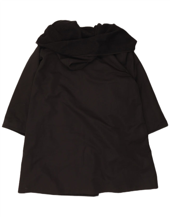 Vintage Damen Kapuzenmantel UK 18 XL Schwarz Polyester