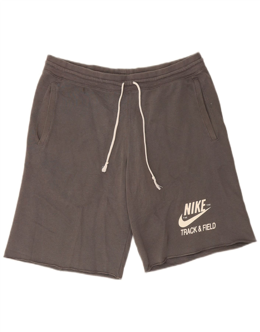 Nike Herren-Sportshorts mit Grafik, mittelgraue Baumwolle