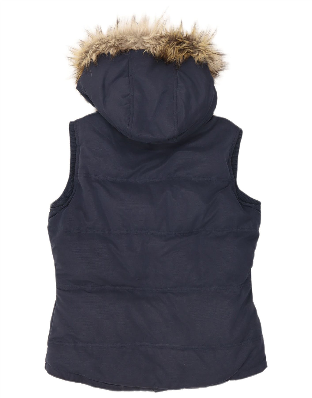 Fat Face wattierte Damen-Weste mit Kapuze, UK 10, Größe S, Marineblau, Polyester