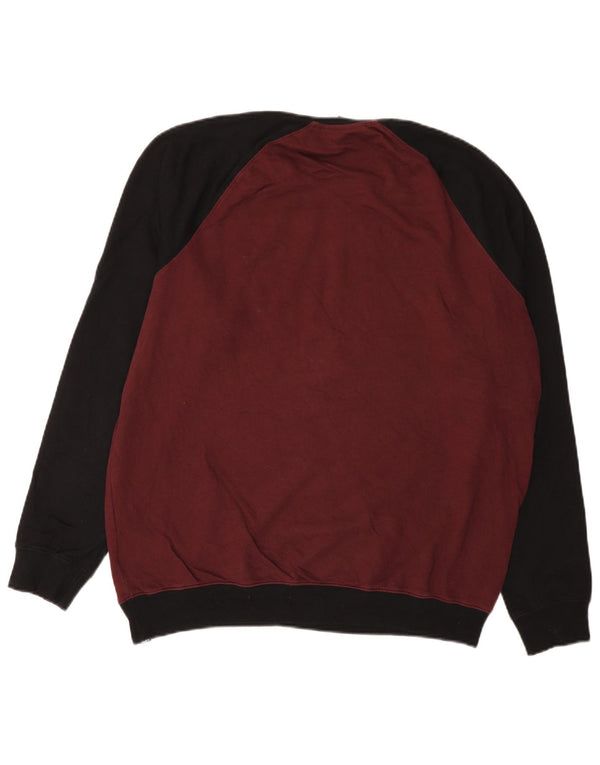 Vans Herren-Sweatshirt, Pullover, XL, Burgunderrot, Colourblock-Baumwolle