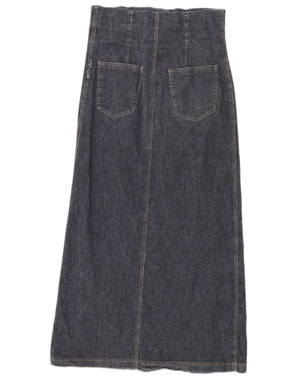 Christoff Damen Maxi-Jeansrock mit hoher Taille, W36, XL, Marineblau meliert