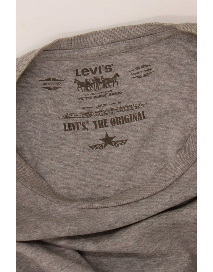 Levi's Herren T-Shirt Top Large Grau Baumwolle