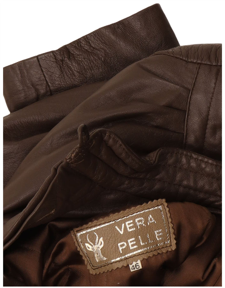 Vintage Damen Lederjacke IT 46 Großes braunes Leder