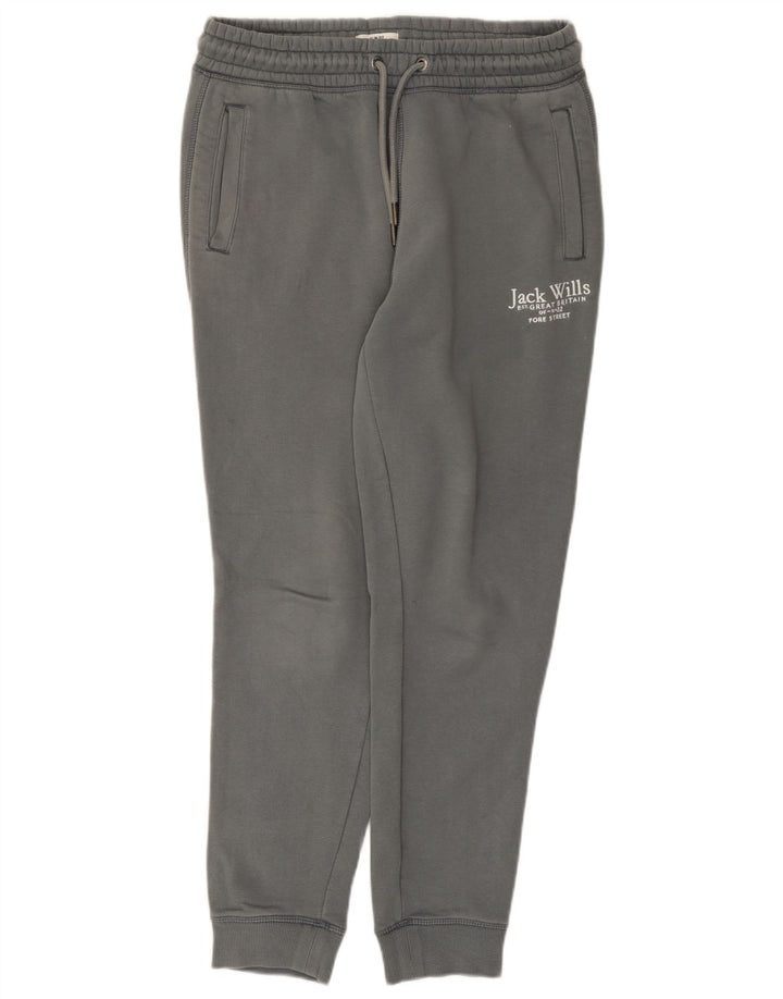 Jack Wills Herren-Trainingshose mit grafischem Slim-Fit und Jogginghose, mittelgrau