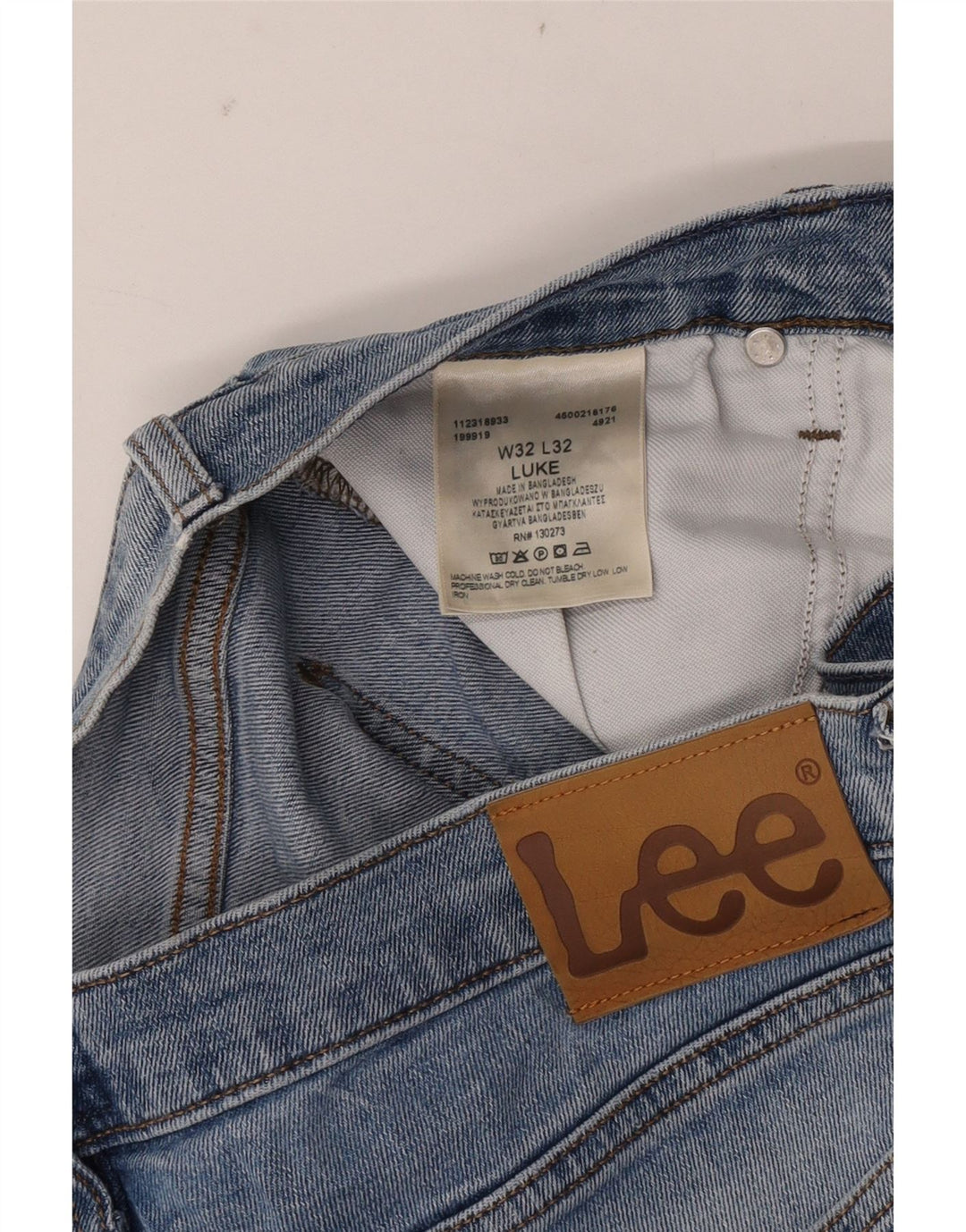 Lee Herren Luke Slim Jeans W32 L32 Blaue Baumwolle