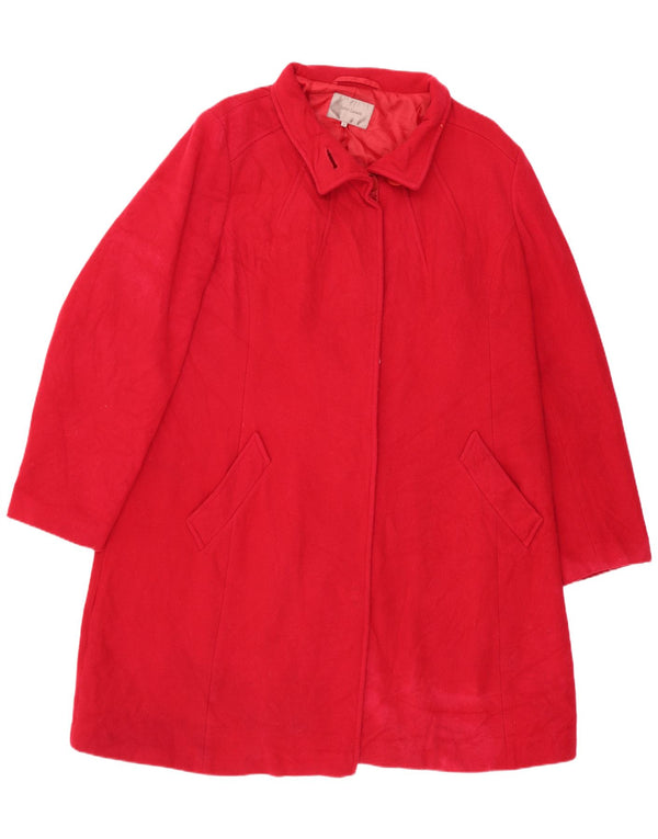 John Lewis Damenmantel UK 18 XL Rote Wolle