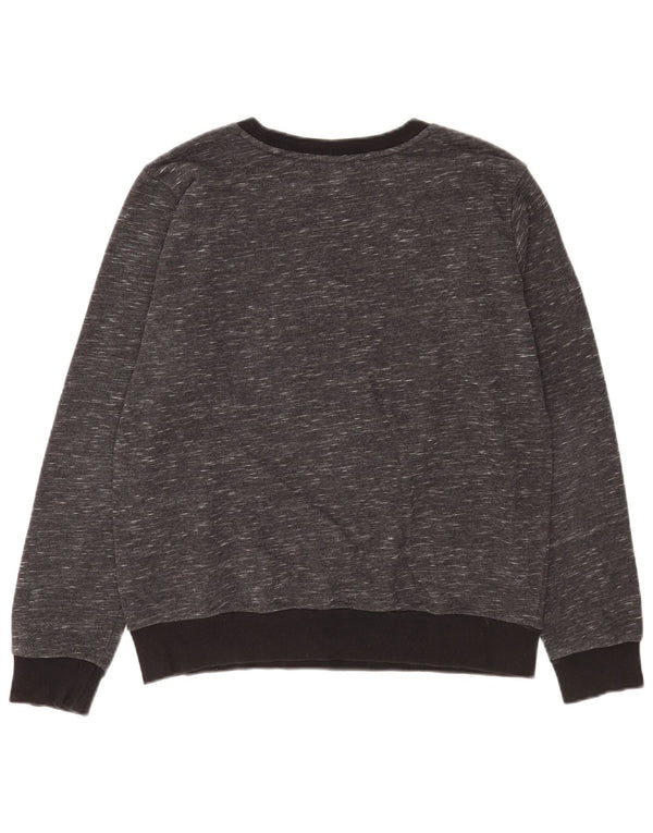 Adidas Damen Graphic Sweatshirt Pullover UK 14 Mittelgrau gefleckte Baumwolle