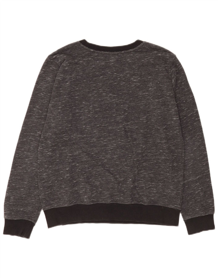 Adidas Damen Graphic Sweatshirt Pullover UK 14 Mittelgrau gefleckte Baumwolle