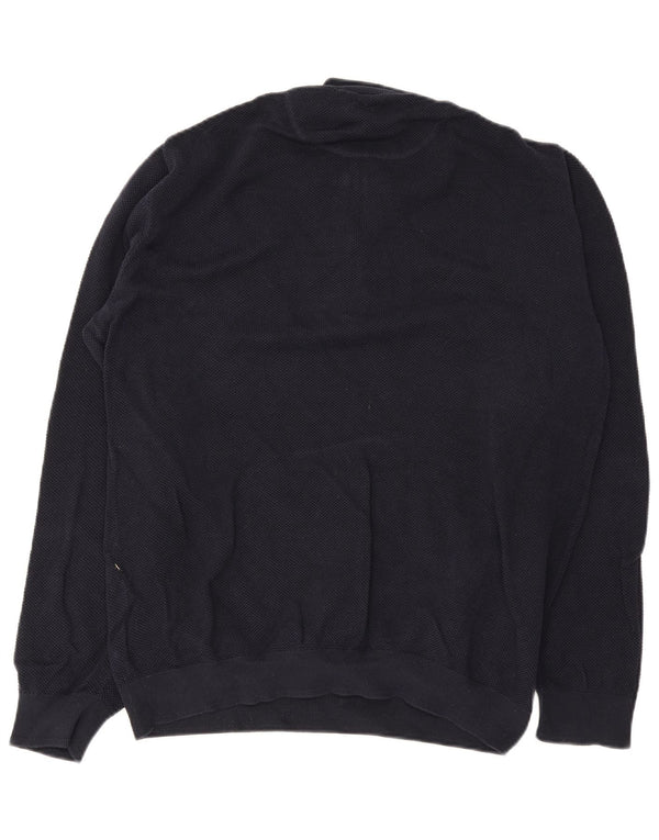 Gant Herren-Pullover mit Reißverschluss am Hals, 2XL, marineblaue Baumwolle