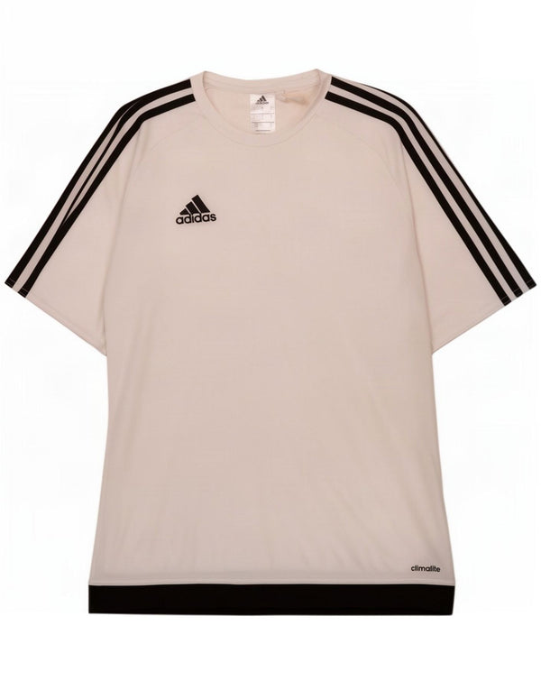 Adidas Herren Climalite T-Shirt Top Small Weiß Colourblock Polyester