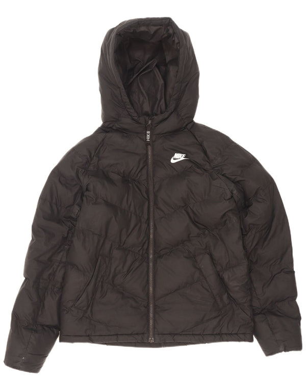 Nike Wattierte Jacke mit Kapuze für Jungen, 13–14 Jahre, XL, schwarzes Polyester