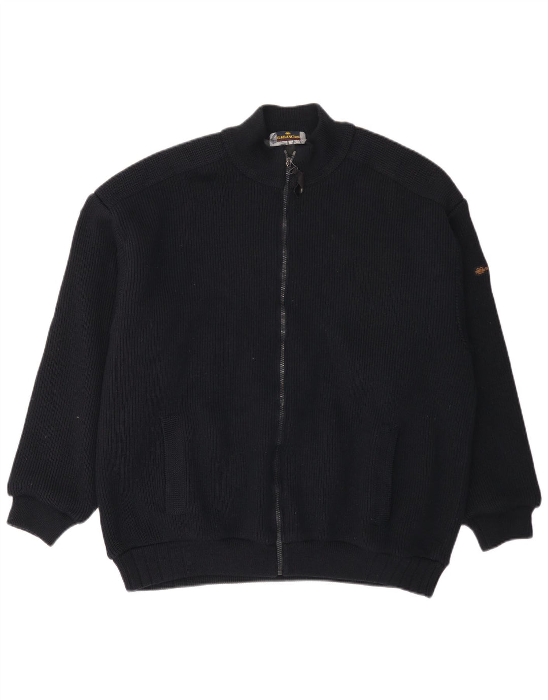 Il Granchio Herren-Strickjacke, große marineblaue Wolle