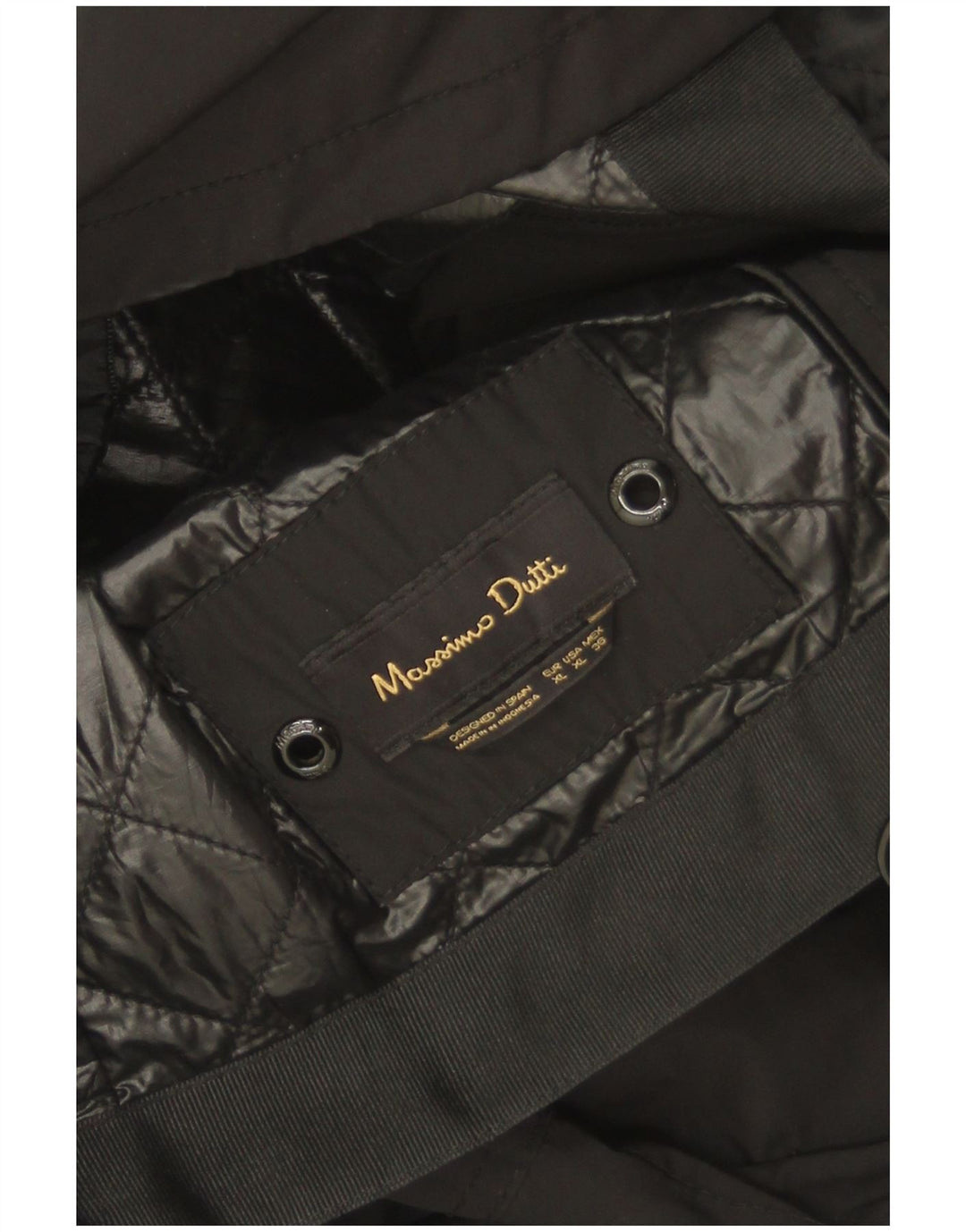 Massimo Dutti Damen-Militärjacke mit Kapuze, UK 18, XL, Schwarz